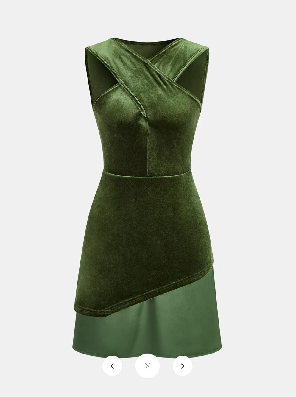NWT Commense Velvet Sleeveless Asymmetric Dress Sz L